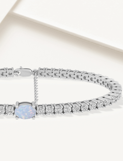 Sterling Silver Birthstone Tennis Bracelet