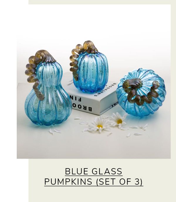 Blue Glass Pumpkins Set of 3 Small | SHOP NOW