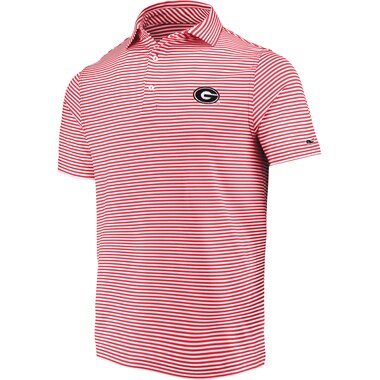 Vineyard Vines Georgia Bulldogs Red Winstead Stripe Sankaty Performance Polo