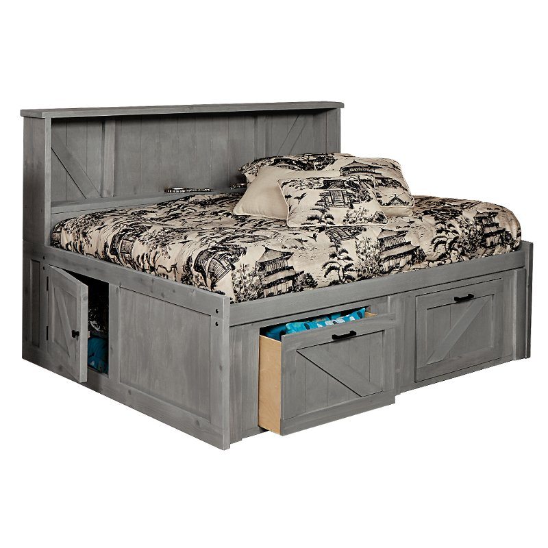 Rustic Gray Full Roomsaver Storage Bed - Urban Ranch