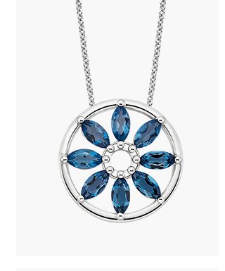 Sunflower London Blue Topaz Pendant