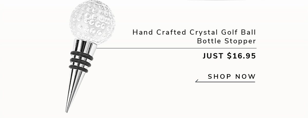 Hand Crafted Crystal Golf Ball Bottle Stopper | SHOP NOW