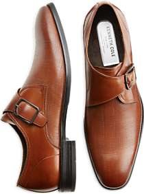 Kenneth Cole TECHNI-COLE Golden Tan Ticket Monk Strap Dress Shoes