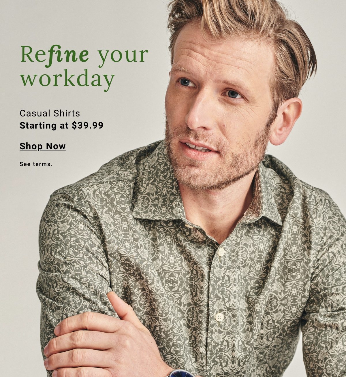 Shop Casual Shirts starting at 39 99 to refine your workday