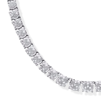 Diamond Tennis Necklace 1/2 ct tw Sterling Silver