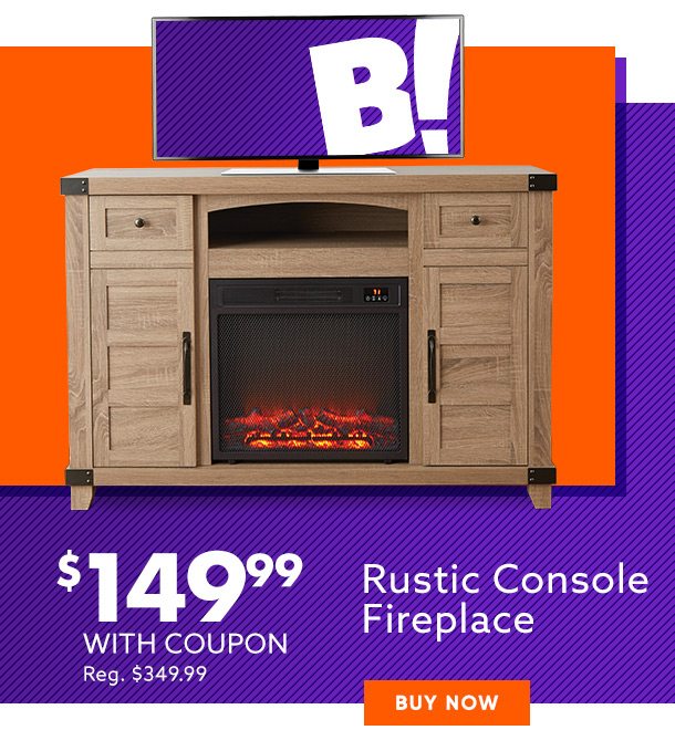 $149.99 Rustic Console Fireplace