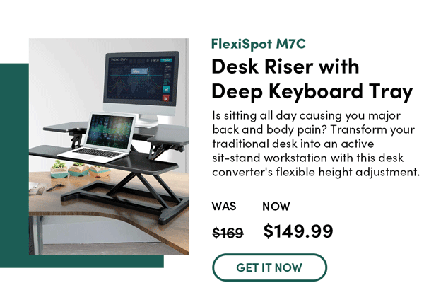 FlexiSpot Desk Riser with Keyboard Tray | Get It Now 