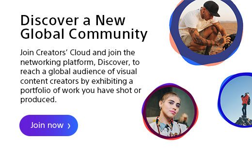 Discover a New Global Community | Join Creators' Cloud and join the networking platform, Discover, to reach a global audience of visual content creators by exhibiting a portfolio of work you have shot or produced. 