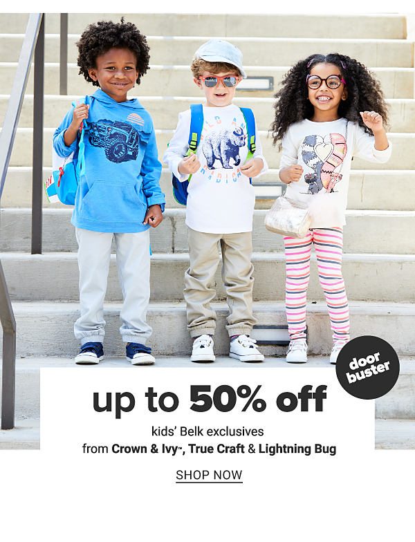 Up to 50% off Kids' Belk Exclusives from Crown & Ivy, True Craft & Lightning Bug - Shop Now