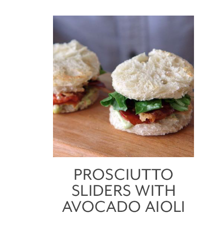 Prosciutto Sliders with Avocado Aioli