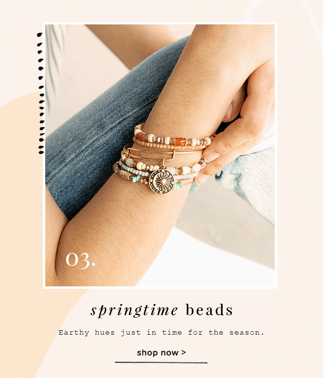 Shop Alex and Ani springtime beads.