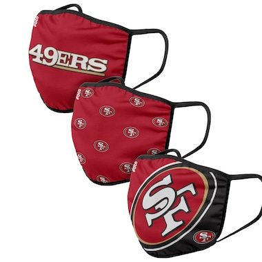 San Francisco 49ers FOCO Adult Face Covering 3-Pack
