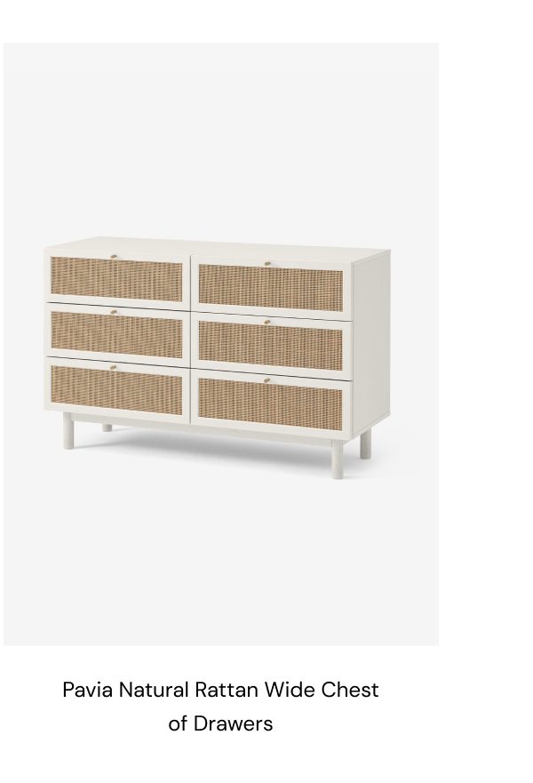 Pavia Natural Rattan Wide Chest of Drawer