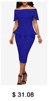 Peplum Waist Off the Shoulder Royal Blue Dress