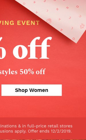 Grand Giving Event | 30% off | With Select Styles 50% off | Shop Womens