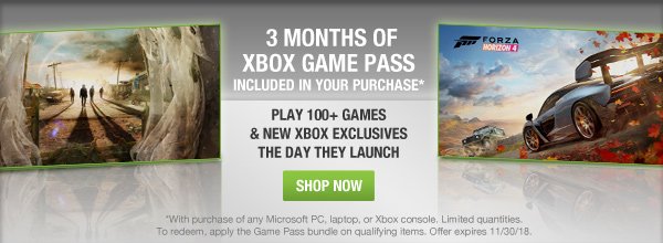 3 Months of Game Pass Included in Your Purchase