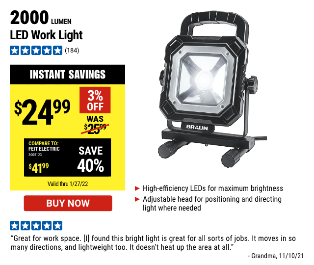 2000 Lumen LED Work Light