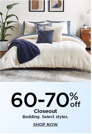 60-70% off closeout bedding. shop now.