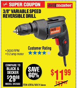  3/8 in. Variable Speed Reversible Drill