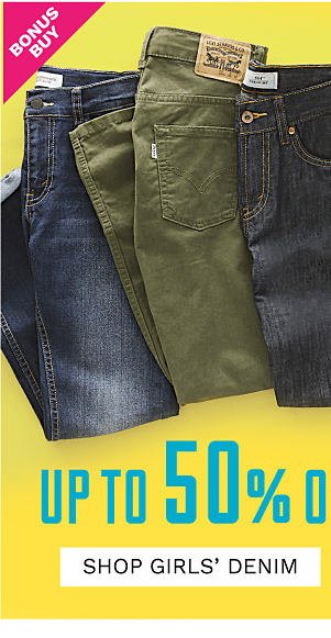 Bonus Buy - Up to 50% off kids' denim. Shop Girls' Denim.