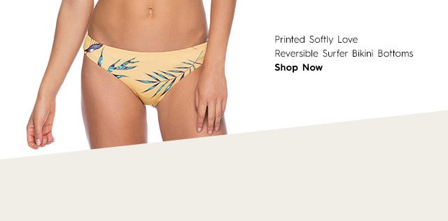 Silhouette 4 Bottom - Printed Softly Love Reversible Surfer Bikini Bottoms