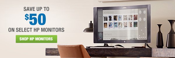 Save up to $50 on HP monitors