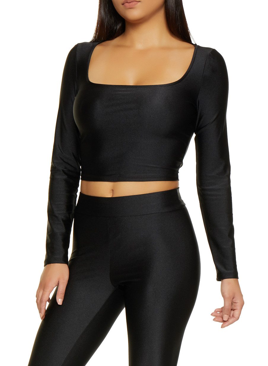 Square Neck Spandex Crop Top