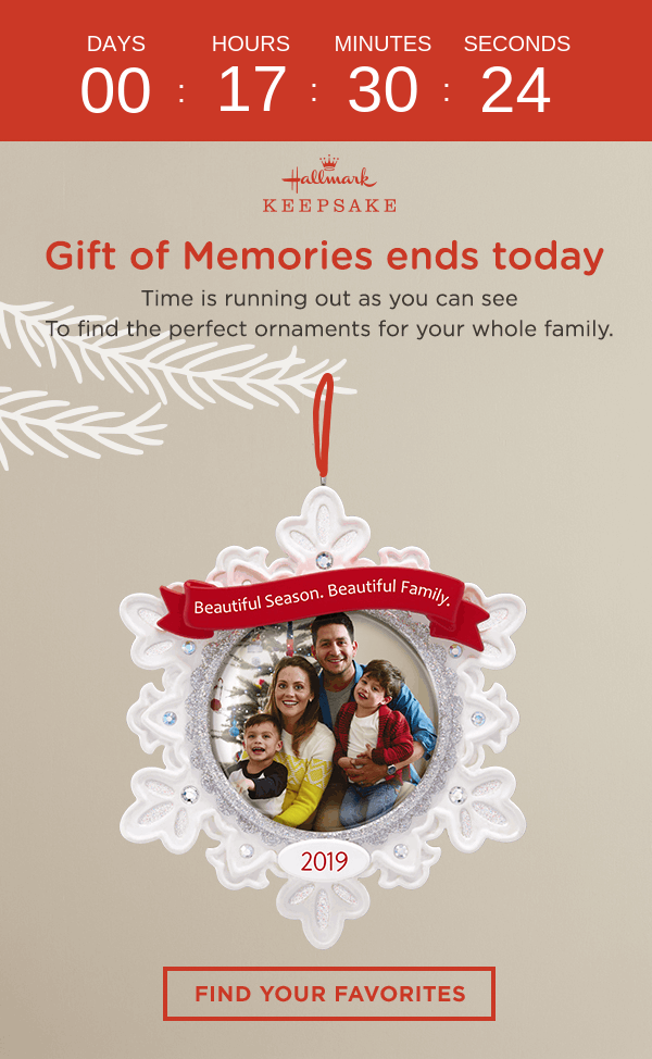 Gift of Memories ends today!