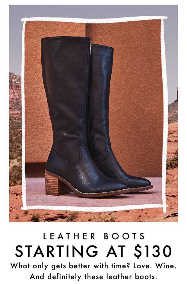 Leather boots starting at $130