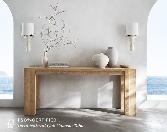 terra natural oak console table
