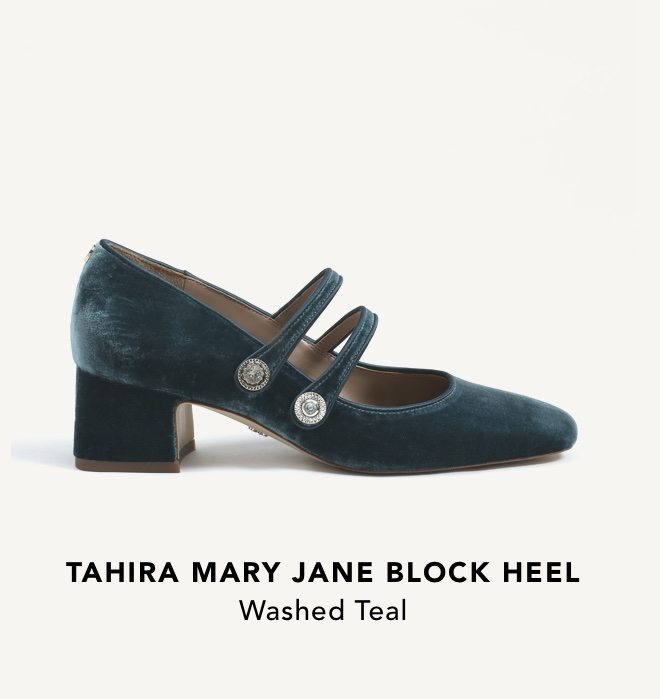 Tahira Mary Jane Block Heel (Washed Teal)