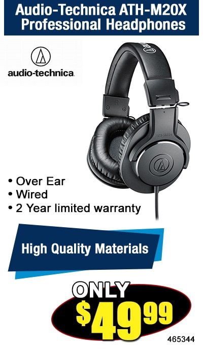 Audio-Technica ATH-M20X Professional Headphones