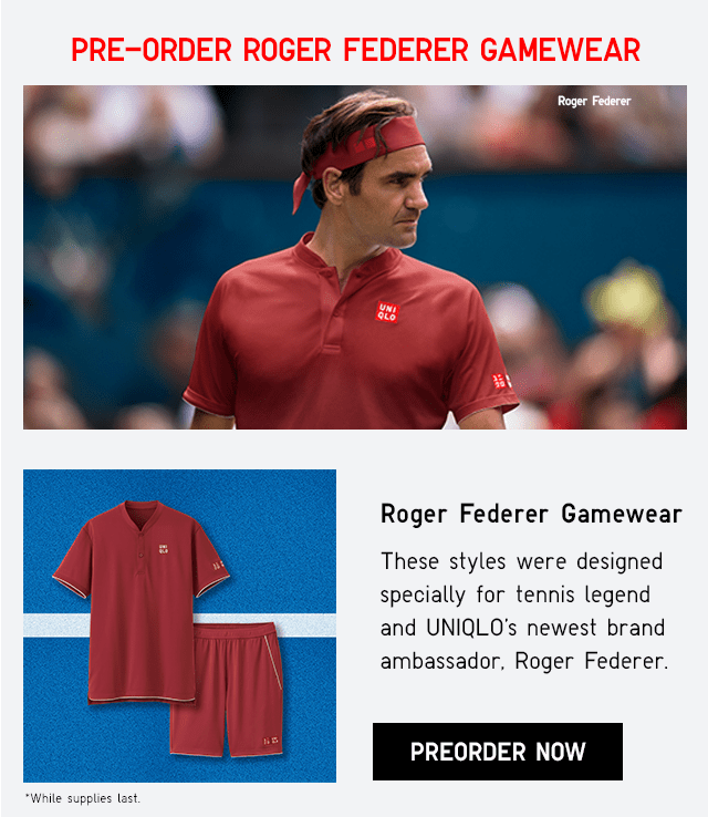 PRE-ORDER ROGER FEDERER GAMEWEAR