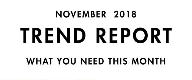 NOVEMBER 2018 TREND REPORT WHAT YOU NEED THIS MONTH