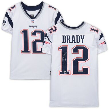 TRISTAR Tom Brady New England Patriots Autographed White Nike Elite Jersey