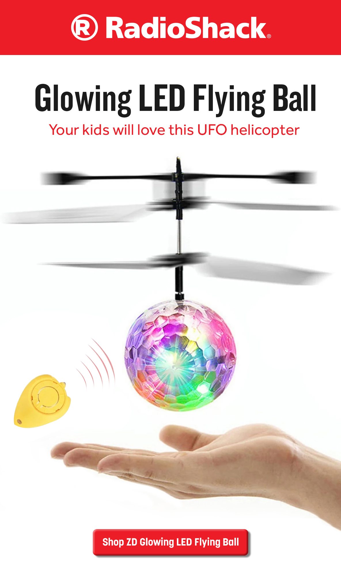 ZD Glowing LED Magic Flying Ball, UFO Mini Helicopter