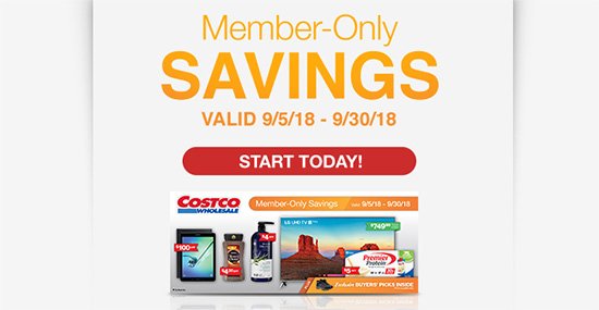 Member-Only Savings Valid 9/5/18 - 9/30/18