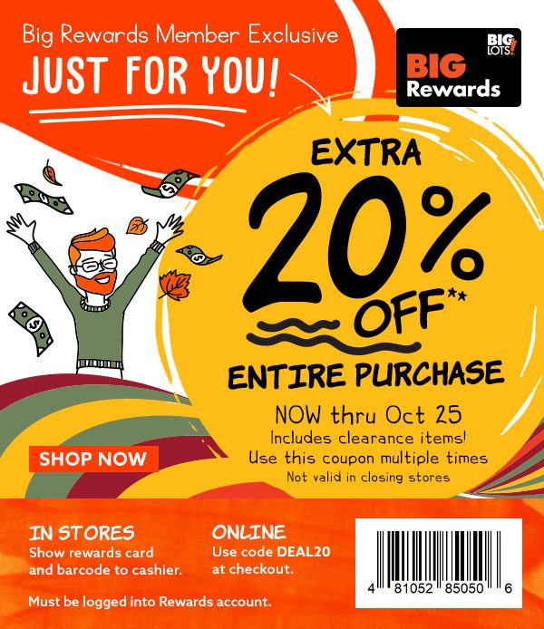 Extra 20% off entire purchase