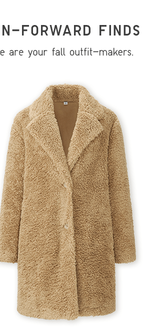 PILE-LINED FLEECE TAILORED COAT $39.90