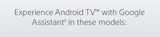 Experience Android TV™ with Google Assistant(2) in these models: