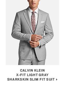 Calvin Klein X-Fit Light Gray Sharkskin Slim Fit Suit>