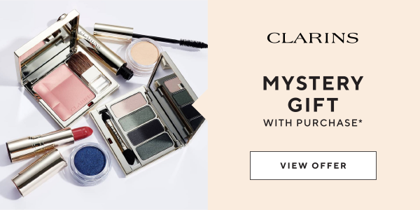Receive a Clarins mystery gift when you purchase any two Clarins products