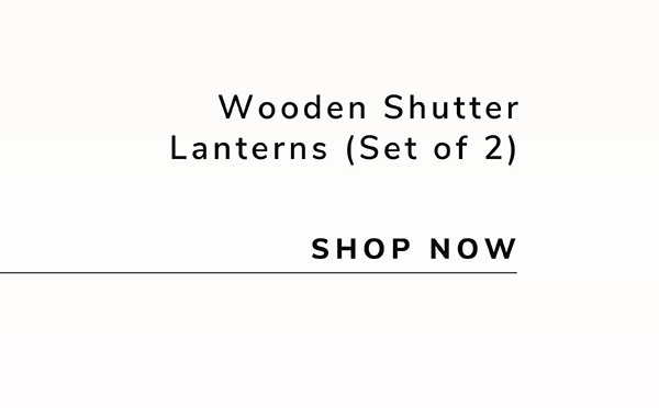 Set of 2 Wash White Farmhouse Wooden Shutter Lanterns | SHOP NOW