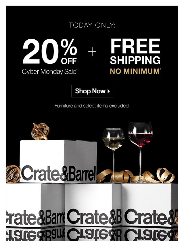 CYBER MONDAY SALE. Crate and Kids Email Archive