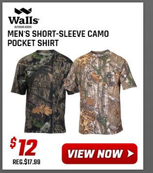 Walls Men's Short-Sleeve Camo Pocket Shirt