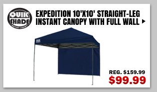 QuikShade Expedition 10'x10' Straight-Leg Instant Canopy with Full Wall