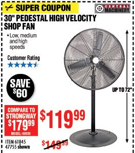 30 in. Pedestal High Velocity Shop Fan