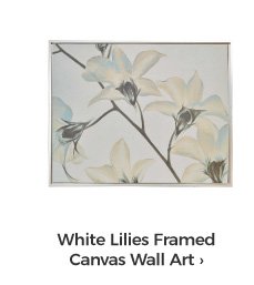 White Lilies Framed Canvas Wall Art