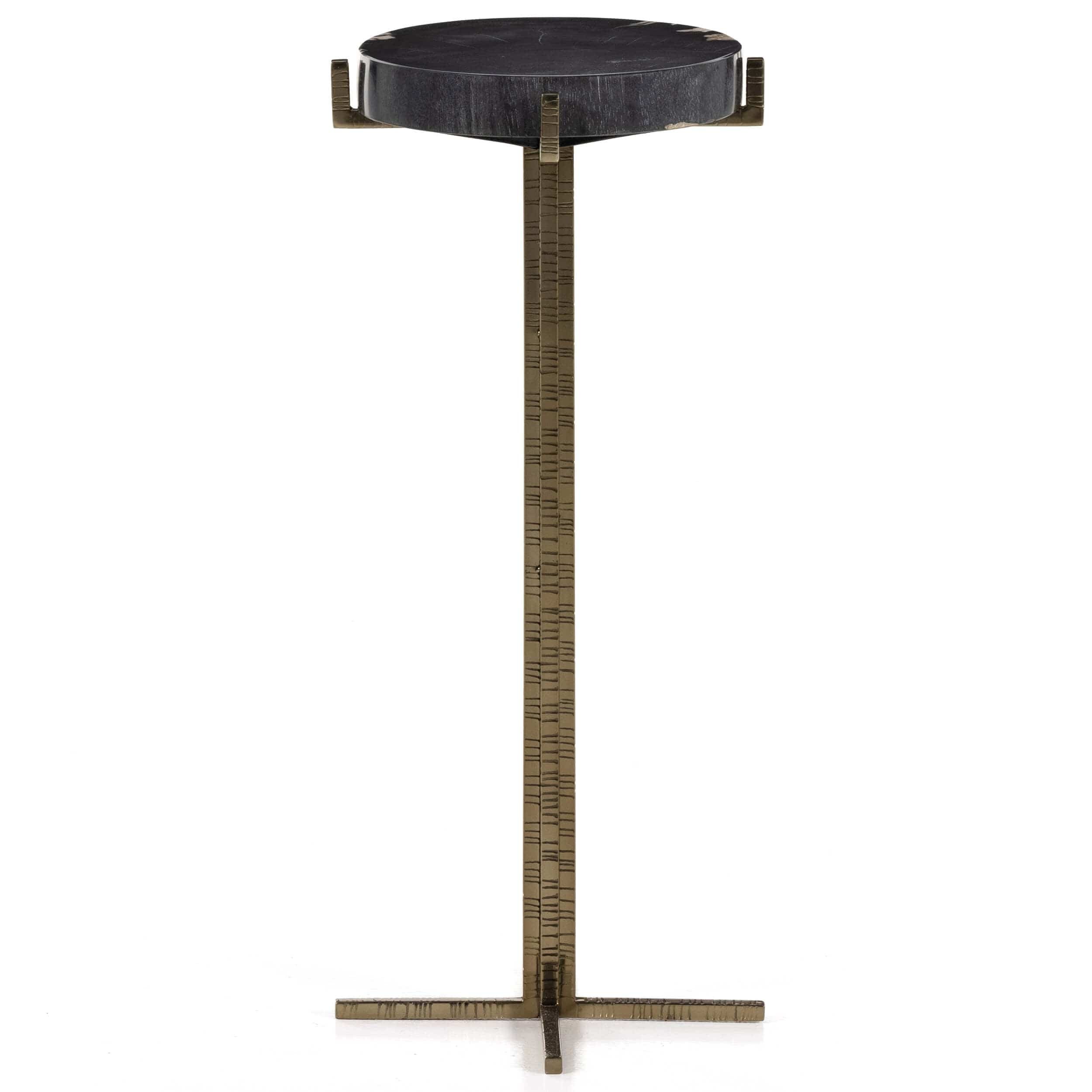 Image of Jonty Round End Table, Dark Petrified