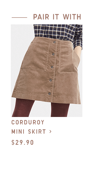 CORDUROY MINI SKIRT $29.90